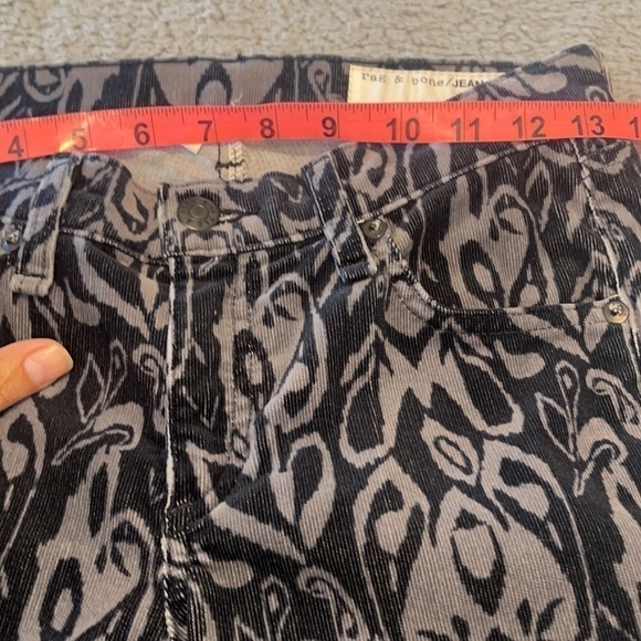 Rag & Bone Corduroy Pattern Jeans Ikat Ink Size 24 - Picture 9 of 10